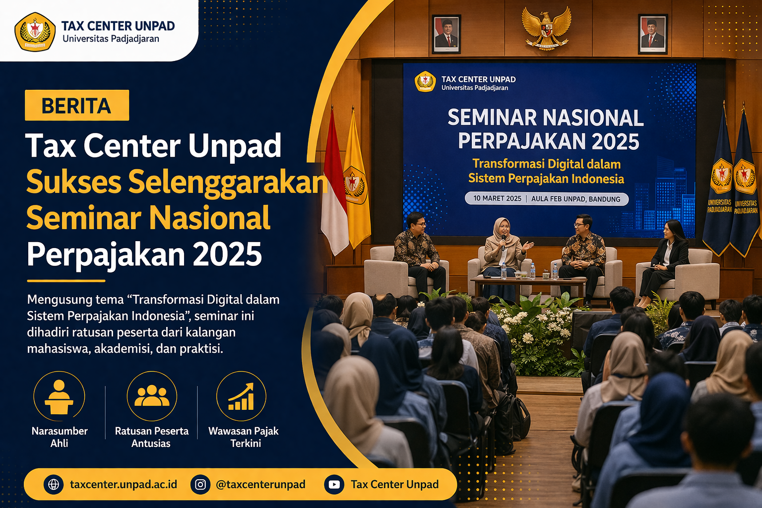 Tax Center Unpad Sukses Selenggarakan Seminar Nasional Perpajakan 2025